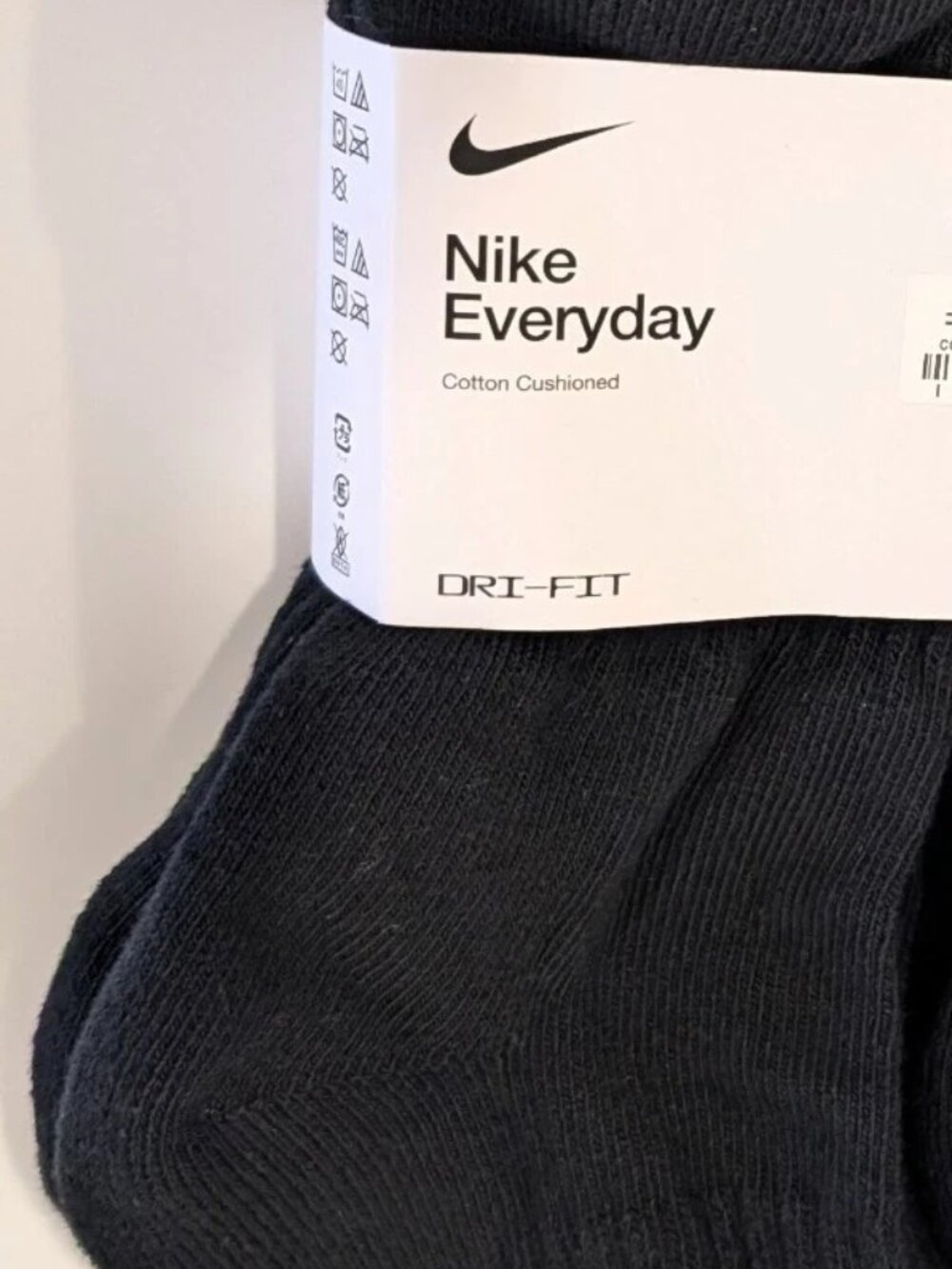 Nike Everyday Cushioned Ankle Socks 6 Pack Black Dri-Fit Large Mens 8-12 NWT